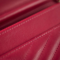 Chanel Chevron Statement Wallet On Chain WOC Red Series 26