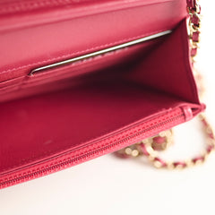 Chanel Chevron Statement Wallet On Chain WOC Red Series 26