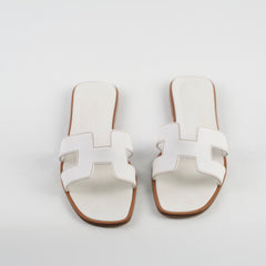 Hermes Oran Sandals Blanc Size 36.5