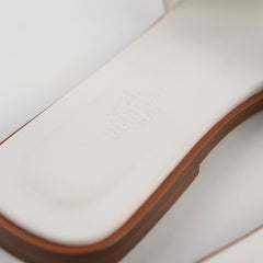 Hermes Oran Sandals Blanc Size 36.5