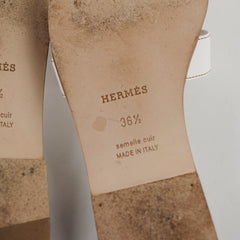 Hermes Oran Sandals Blanc Size 36.5