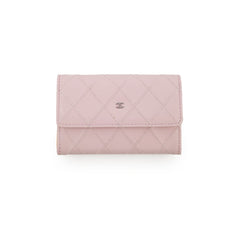 Chanel Matelasse Leather Pink Clip Cardholder