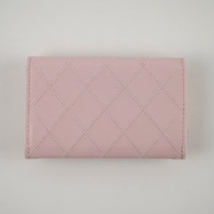 Chanel Matelasse Leather Pink Clip Cardholder
