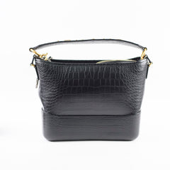 Chanel Gabrielle Large Croc Embossed Bag Black
