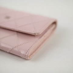 Chanel Matelasse Leather Pink Clip Cardholder