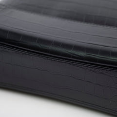 Chanel Gabrielle Large Croc Embossed Bag Black