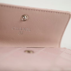 Chanel Matelasse Leather Pink Clip Cardholder