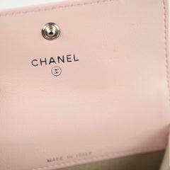 Chanel Matelasse Leather Pink Clip Cardholder