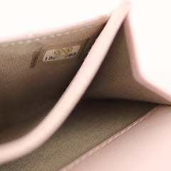 Chanel Matelasse Leather Pink Clip Cardholder