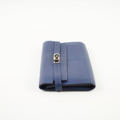 Hermes Kelly Long Wallet Epsom in Blue T Stamp