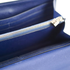 Hermes Kelly Long Wallet Epsom in Blue T Stamp