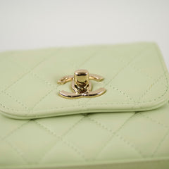 Chanel Trendy CC Micro Crossbody Bag Pastel Green Lambskin