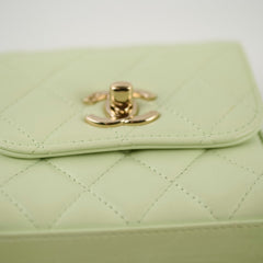 Chanel Trendy CC Micro Crossbody Bag Pastel Green Lambskin