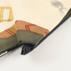 Hermes Les Dechaines 90cm Silk Scarf Ivory/Vert Loden Hold BO