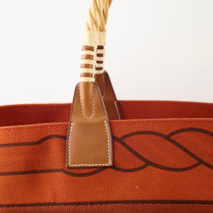 Hermes Steeple Bag Orange Canvas P in Sqaure Stamp