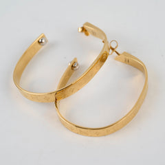 Louis Vuitton Nanogram Hoop Earrings Yellow Gold Plated Costume Jewellery