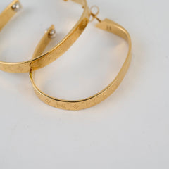 Louis Vuitton Nanogram Hoop Earrings Yellow Gold Plated Costume Jewellery