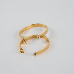 Louis Vuitton Nanogram Hoop Earrings Yellow Gold Plated Costume Jewellery