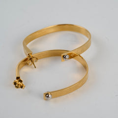 Louis Vuitton Nanogram Hoop Earrings Yellow Gold Plated Costume Jewellery