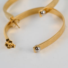 Louis Vuitton Nanogram Hoop Earrings Yellow Gold Plated Costume Jewellery