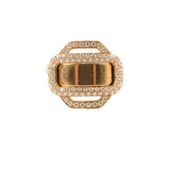 Hermes Attelage 18k Rose Gold Daimond Ring Size 51