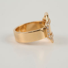 Hermes Attelage 18k Rose Gold Daimond Ring Size 51