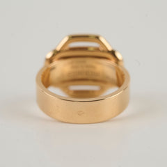 Hermes Attelage 18k Rose Gold Daimond Ring Size 51