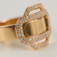 Hermes Attelage 18k Rose Gold Daimond Ring Size 51