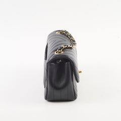 Chanel Mini Rectangle Black Lambskin Chevron GHW