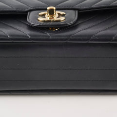 Chanel Mini Rectangle Black Lambskin Chevron GHW