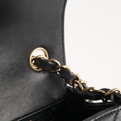 Chanel Mini Rectangle Black Lambskin Chevron GHW