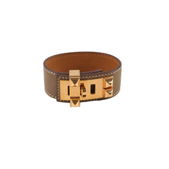 Hermes Collier De Chien Leather Bracelet Swift Etoupe