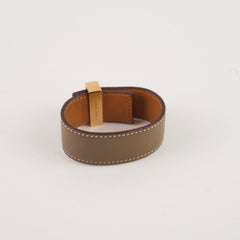 Hermes Collier De Chien Leather Bracelet Swift Etoupe
