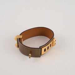 Hermes Collier De Chien Leather Bracelet Swift Etoupe