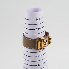 Hermes Collier De Chien Leather Bracelet Swift Etoupe