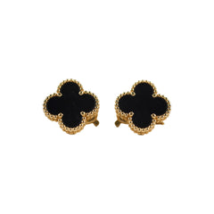 Van Cleef & Arpels Vintage Alhambra Onyx Earrings