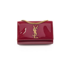 Saint Laurent Small Patent Kate Burgundy