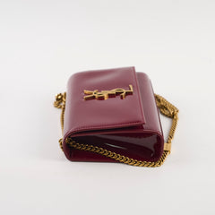 Saint Laurent Small Patent Kate Burgundy