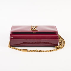 Saint Laurent Small Patent Kate Burgundy