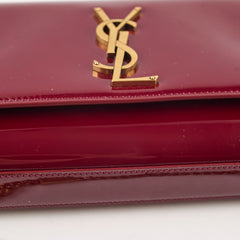 Saint Laurent Small Patent Kate Burgundy