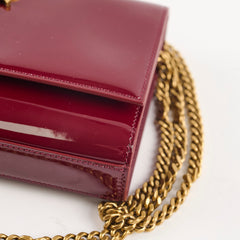Saint Laurent Small Patent Kate Burgundy