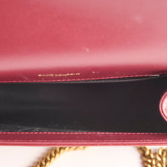 Saint Laurent Small Patent Kate Burgundy