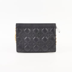 Christian Dior Caro Every Pouch Clutch on Chain Black