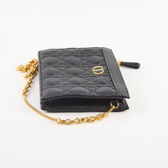 Christian Dior Caro Every Pouch Clutch on Chain Black