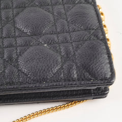 Christian Dior Caro Every Pouch Clutch on Chain Black