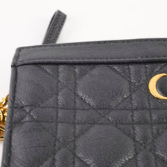 Christian Dior Caro Every Pouch Clutch on Chain Black