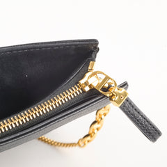 Christian Dior Caro Every Pouch Clutch on Chain Black