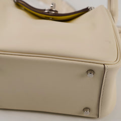 Hermes Mini Lindy Verso Swift Nata/Lime U Stamp