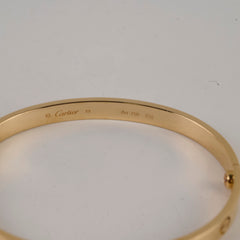Cartier Love Bracelet Classic Model Yellow Gold Size 19