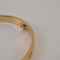 Cartier Love Bracelet Classic Model Yellow Gold Size 19